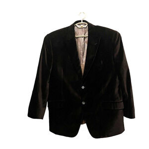Bachrach Blazer Men Size 46 R Cotton Silk Velvet Brown Vintage Swank Dapper Dude